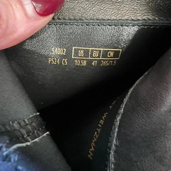 Stuart Weitzman Reserve Black Leather Over the Knee Boots Size - Picture 9 of 12